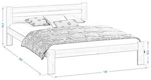 Fa ágy 140x200 VitBed Akio fehérített fenyő