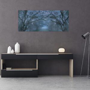 Egy erdő képe a ködben (120x50 cm)