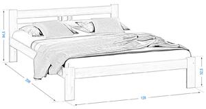 Fa ágy 120x200cm ESM1 fehér