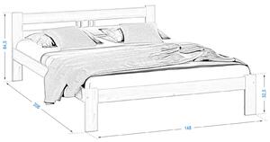 Fa ágy 140x200cm ESM1 fehér
