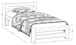 Fa ágy 80x200cm Eureka VitBed fehér