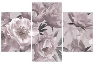Kép - Vintage bazsarózsa virágok (90x60 cm)