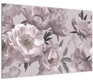 Kép - Vintage bazsarózsa virágok (90x60 cm)