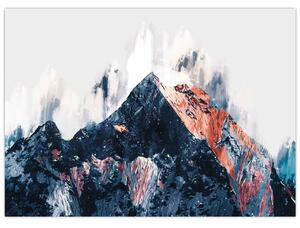 Kép - Absztrakt hegy (üvegen) (70x50 cm)