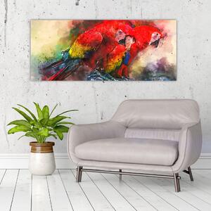 Vörös ara papagájok képe (120x50 cm)