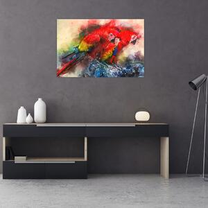 Vörös ara papagájok képe (90x60 cm)
