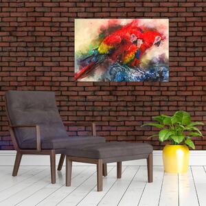 Vörös ara papagájok képe (90x60 cm)