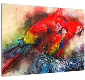 Vörös ara papagájok képe (70x50 cm)