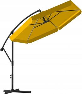 Sárga kerti napernyő állvánnyal