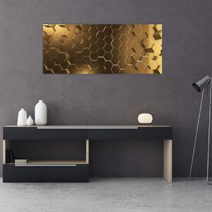 Kép - arany hatszög (120x50 cm)