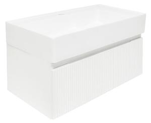 Fürdőszobaszekrény mosdókagylóval SAT Evolution 78x30x44,8 cm fehér matt SATEVO80WMU2