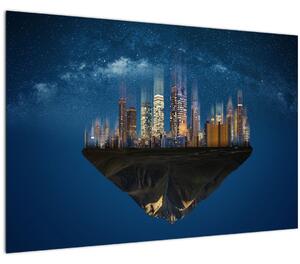 Kép - A lebegő város az űrben (90x60 cm)