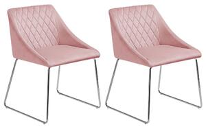 Bársony Étkező szék 2 részes készlet Rózsaszín ARCATA