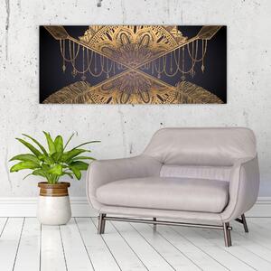 Kép - Arany mandala nyilakkal (120x50 cm)