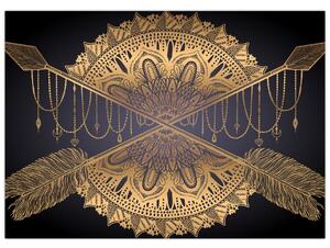 Kép - Arany mandala nyilakkal (70x50 cm)