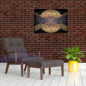 Kép - Arany mandala nyilakkal (70x50 cm)