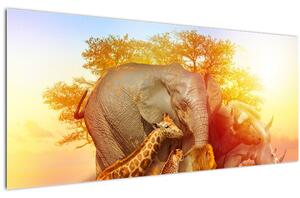 Afrikai állatok képe (120x50 cm)