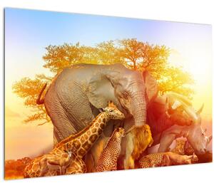Afrikai állatok képe (90x60 cm)