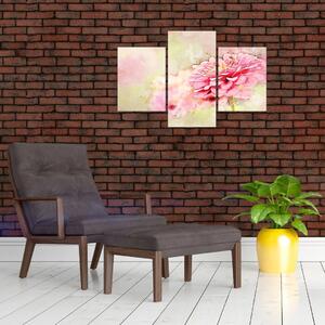 Kép - rózsaszín virág, akvarell (90x60 cm)