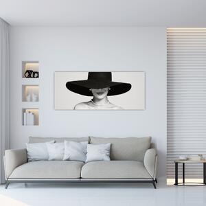 Kép - kalapos nő (120x50 cm)