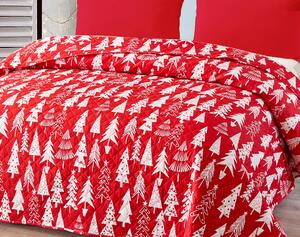 CHRISTMAS TREES piros ágytakaró Méret: 220 x 240 cm