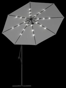 VidaXL függő, homokszínű ernyő LED-del, fém rúddal 300 cm