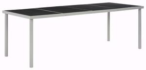VidaXL fekete acél kerti asztal 220 x 90 x 74,5 cm