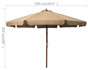 VidaXL tópszínű kültéri napernyő farúddal 330 cm