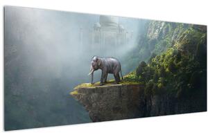 Kép - Az elefánt a Taj Mahal tetején (120x50 cm)