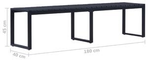 VidaXL fekete polisztirol lemez kerti pad 180 cm