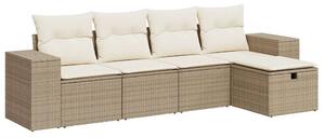 VidaXL Polyrattan Kerti Ülőgarnitúra - 5 részes - Bézs