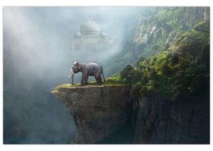 Kép - Az elefánt a Taj Mahal tetején (90x60 cm)