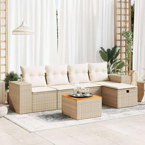 VidaXL Polyrattan Kerti Ülőgarnitúra - 6 részes - Bézs