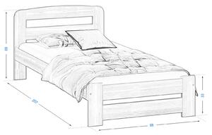 Fenyő ágy 90x200 Sasa tölgy