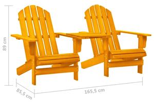 VidaXL narancssárga tömör fenyőfa kerti Adirondack szék