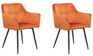 Étkező szék 2 részes készlet Bársony Narancssárga JASMIN