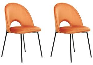 Étkező szék 2 részes készlet Bársony Narancssárga COVELO