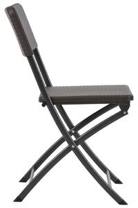 VidaXL 4 db barna összecsukható acél és HDPE kerti szék