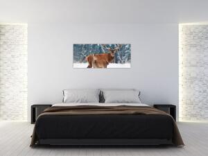 Kép egy szarvasról és őzikéről (120x50 cm)