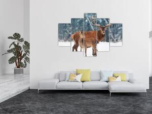 Kép egy szarvasról és őzikéről (150x105 cm)