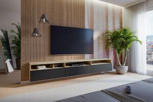 Baros 40 falra szerelhető fiókos TV-szekrény - artisan-tölgy / matt fekete