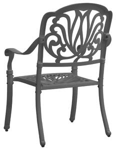 VidaXL 2 db fekete öntött alumínium kerti szék