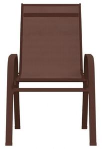 2 db barna textilén rakásolható kerti szék