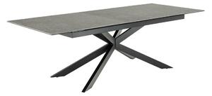 Asztal Oakland 884, Fekete, 76x100x200cm, Hosszabbíthatóság, Edzett üveg, Kerámia, Fém