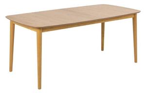 Asztal Oakland 806, Tölgy, 75x90x180cm, Hosszabbíthatóság, Közepes sűrűségű farostlemez, Természetes fa furnér, Váz anyaga, Kaucsuk