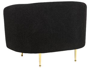 Háromszemélyes fekete buklé kanapé LOEN