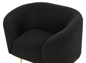 Háromszemélyes fekete buklé kanapé LOEN