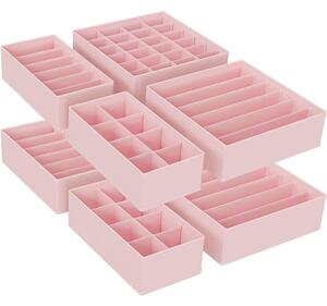 Fiókrendszerező 8 db-os, fehérneműtartók rózsaszín