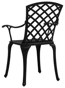 VidaXL 4 db fekete öntött alumínium kerti szék