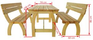 VidaXL impregnált fenyőfa sörasztal 2 paddal